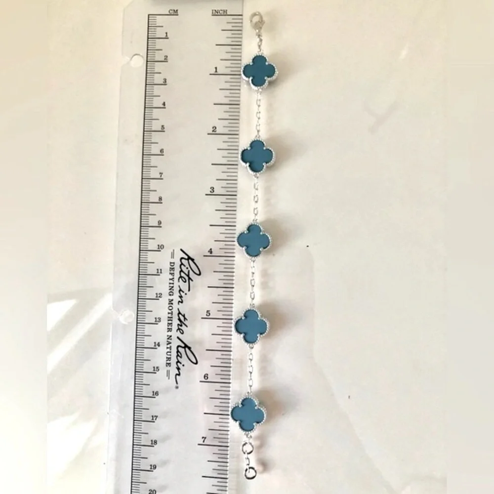 Turquoise Quatrefoil Clover 5 motifs Bracelet